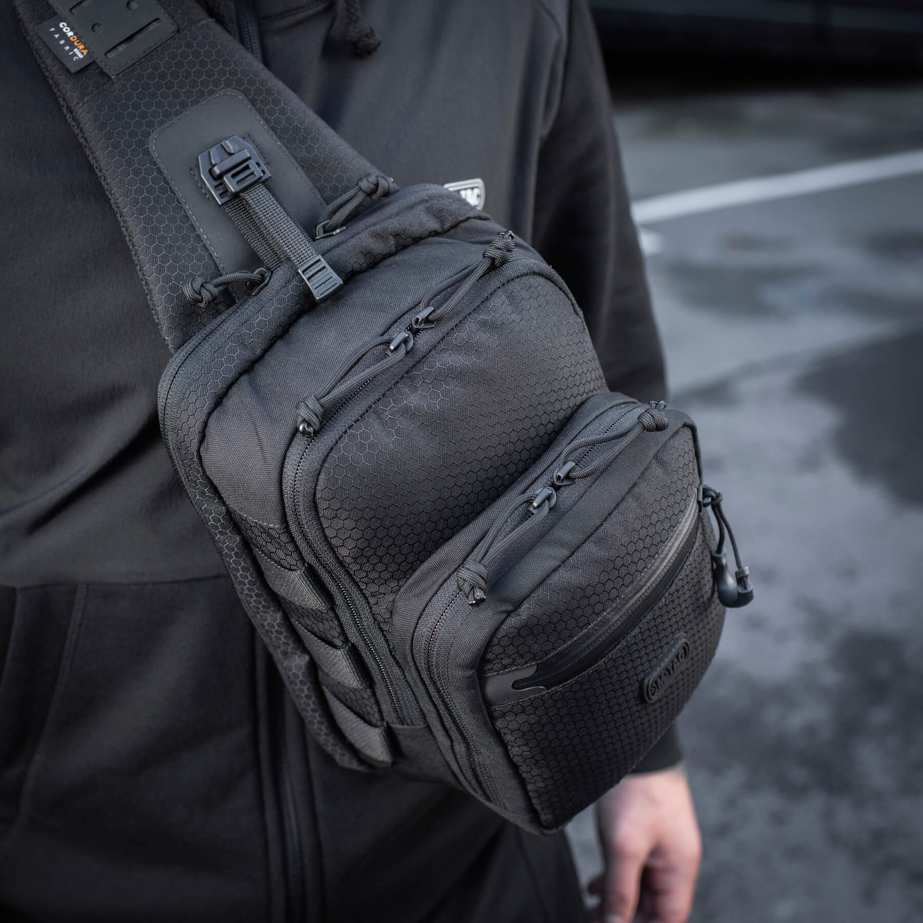 みかみん　MS BLK M-Tac сумка Cross Bag Slim Elite Hex Black купити за доступною