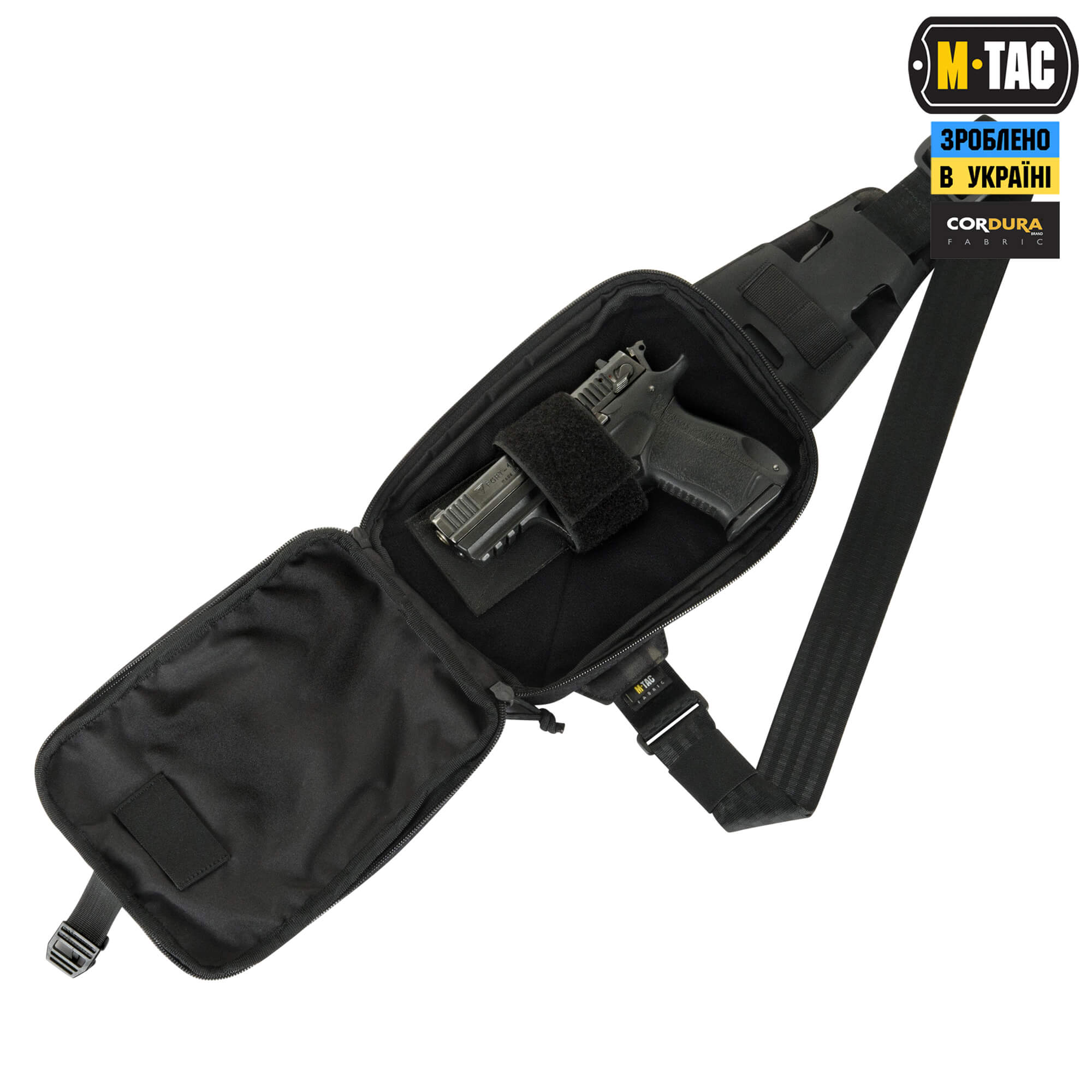 M-Tac сумка Sling Pistol Bag Elite Hex з липучкою Multicam Black