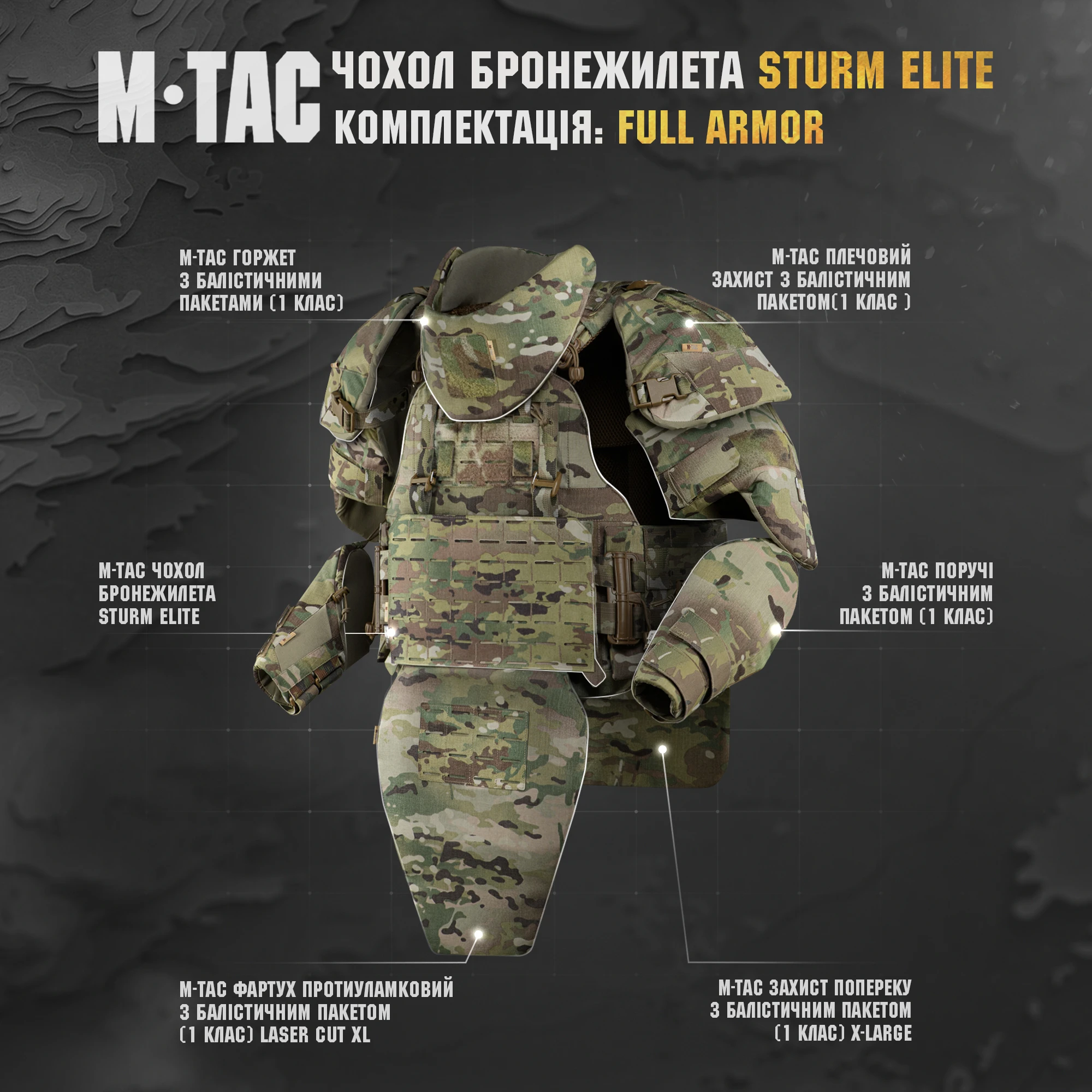 картинка M-Tac чохол бронежилета Sturm Elite Multicam
